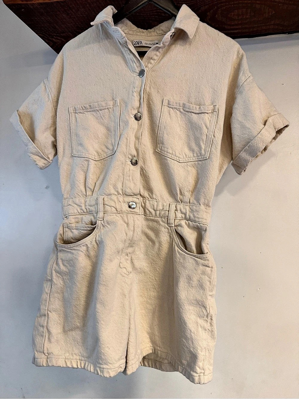 Zara Utility Romper Cream Size L